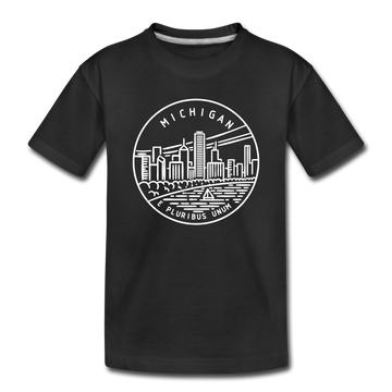 Michigan Toddler T-Shirt - State Design Michigan Toddler Tee - black