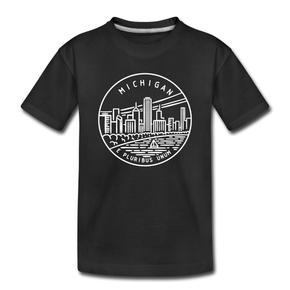 Michigan Toddler T-Shirt - State Design Michigan Toddler Tee - black