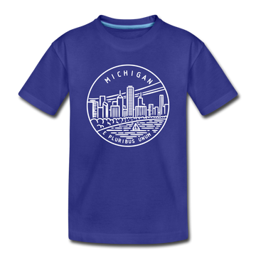 Michigan Toddler T-Shirt - State Design Michigan Toddler Tee - royal blue