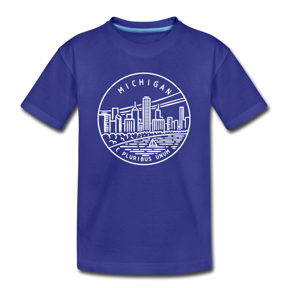 Michigan Toddler T-Shirt - State Design Michigan Toddler Tee - royal blue