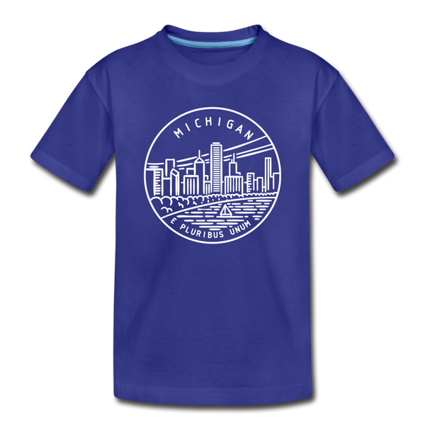 Michigan Toddler T-Shirt - State Design Michigan Toddler Tee - royal blue