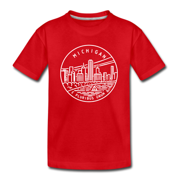 Michigan Toddler T-Shirt - State Design Michigan Toddler Tee - red