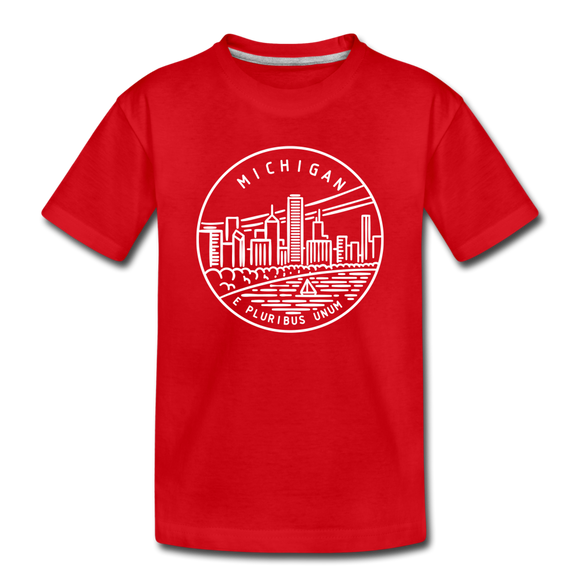 Michigan Toddler T-Shirt - State Design Michigan Toddler Tee - red