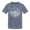 Michigan Toddler T-Shirt - State Design Michigan Toddler Tee - heather blue