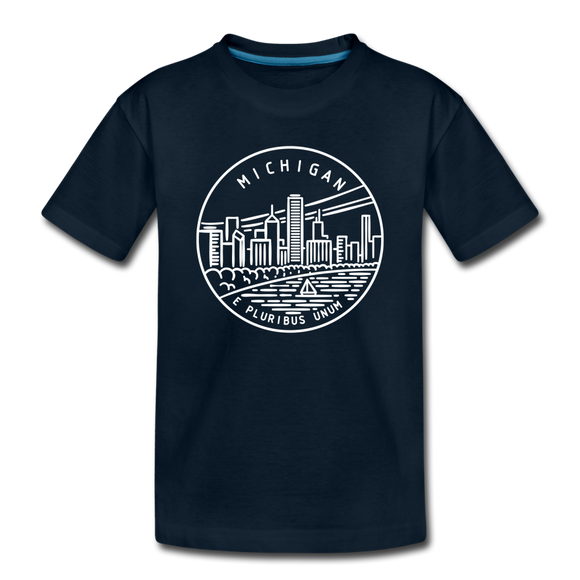 Michigan Toddler T-Shirt - State Design Michigan Toddler Tee - deep navy