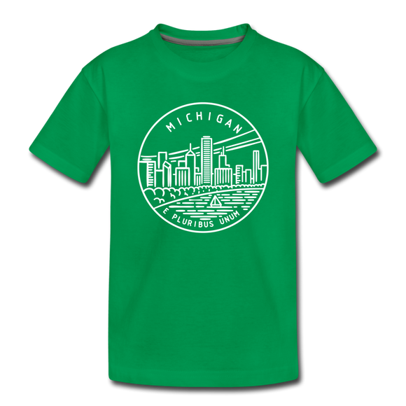 Michigan Toddler T-Shirt - State Design Michigan Toddler Tee - kelly green