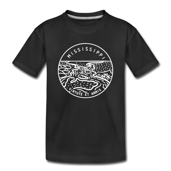 Mississippi Toddler T-Shirt - State Design Mississippi Toddler Tee - black