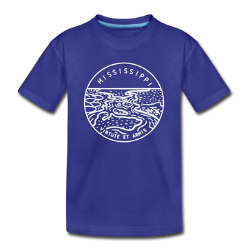 Mississippi Toddler T-Shirt - State Design Mississippi Toddler Tee - royal blue