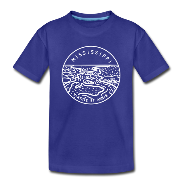 Mississippi Toddler T-Shirt - State Design Mississippi Toddler Tee - royal blue