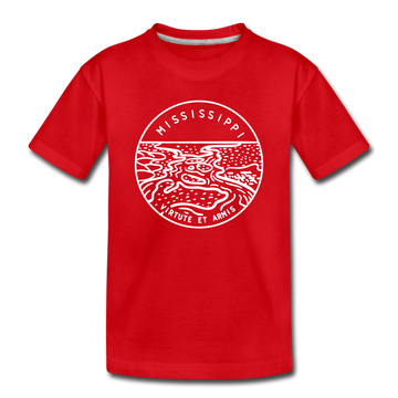 Mississippi Toddler T-Shirt - State Design Mississippi Toddler Tee - red
