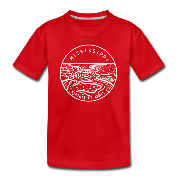 Mississippi Toddler T-Shirt - State Design Mississippi Toddler Tee - red