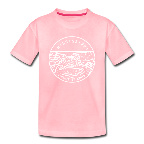 Mississippi Toddler T-Shirt - State Design Mississippi Toddler Tee - pink