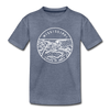 Mississippi Toddler T-Shirt - State Design Mississippi Toddler Tee - heather blue