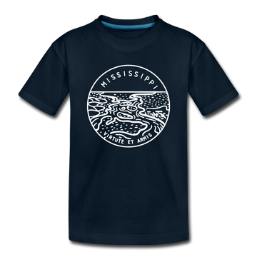 Mississippi Toddler T-Shirt - State Design Mississippi Toddler Tee - deep navy