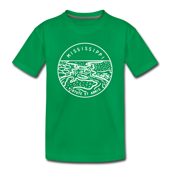 Mississippi Toddler T-Shirt - State Design Mississippi Toddler Tee - kelly green