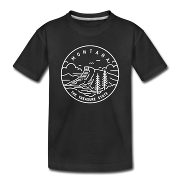 Montana Toddler T-Shirt - State Design Montana Toddler Tee - black