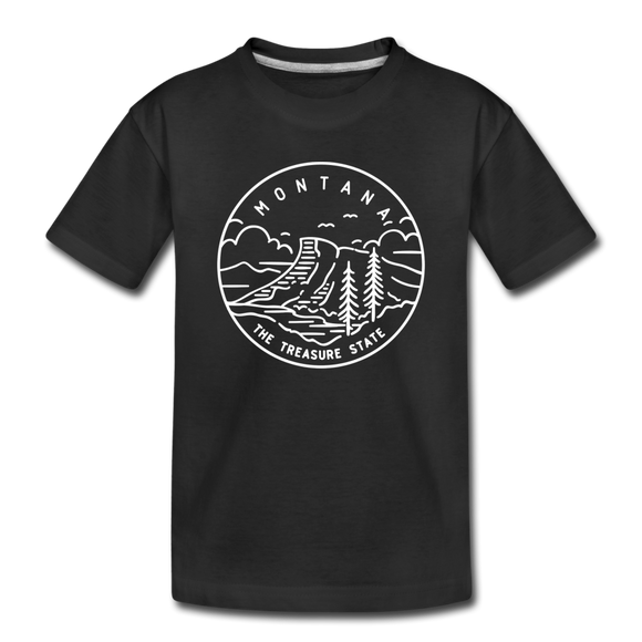 Montana Toddler T-Shirt - State Design Montana Toddler Tee - black