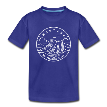 Montana Toddler T-Shirt - State Design Montana Toddler Tee - royal blue