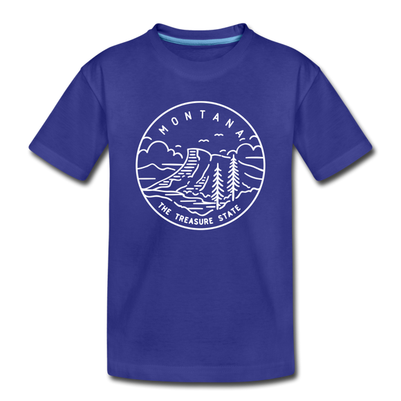 Montana Toddler T-Shirt - State Design Montana Toddler Tee - royal blue