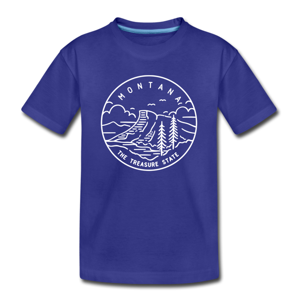 Montana Toddler T-Shirt - State Design Montana Toddler Tee - royal blue