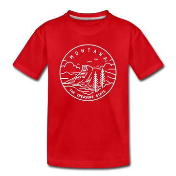 Montana Toddler T-Shirt - State Design Montana Toddler Tee - red