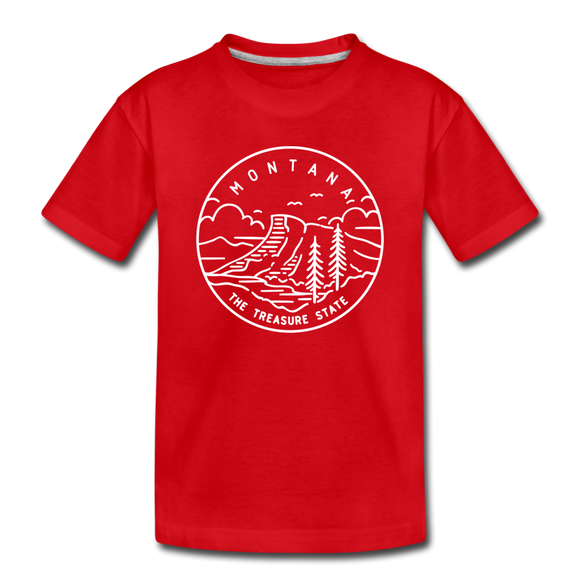 Montana Toddler T-Shirt - State Design Montana Toddler Tee - red