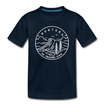 Montana Toddler T-Shirt - State Design Montana Toddler Tee - deep navy
