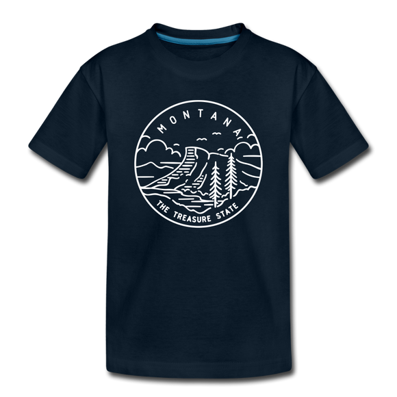 Montana Toddler T-Shirt - State Design Montana Toddler Tee - deep navy