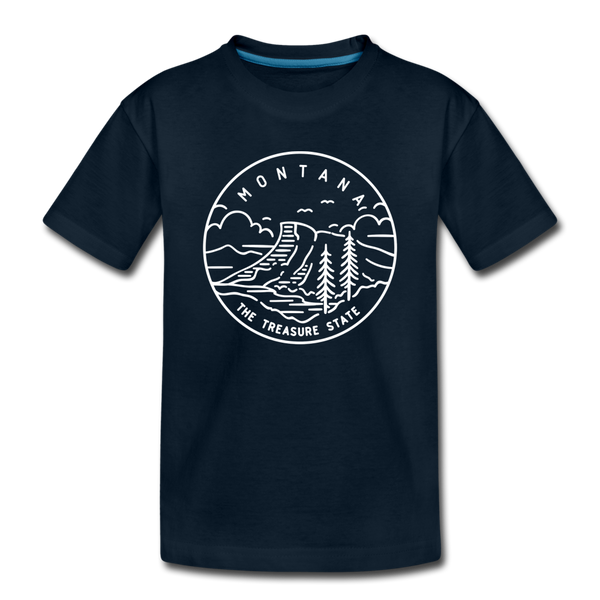 Montana Toddler T-Shirt - State Design Montana Toddler Tee - deep navy