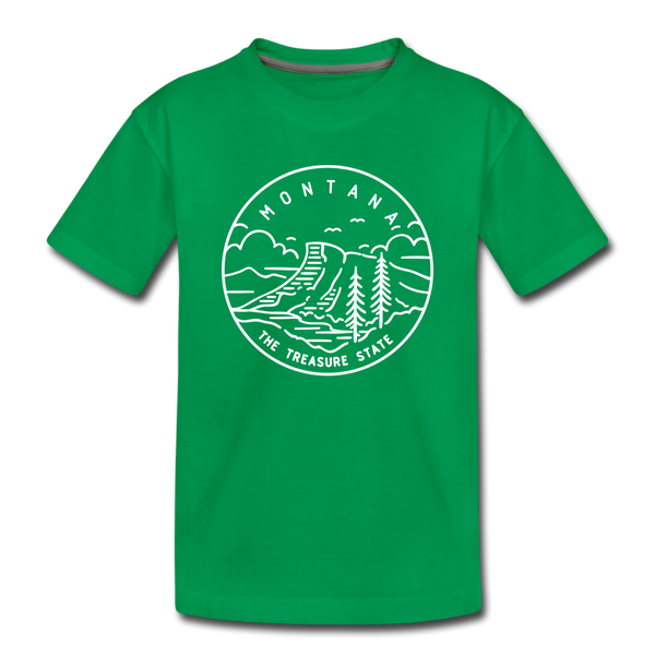 Montana Toddler T-Shirt - State Design Montana Toddler Tee - kelly green