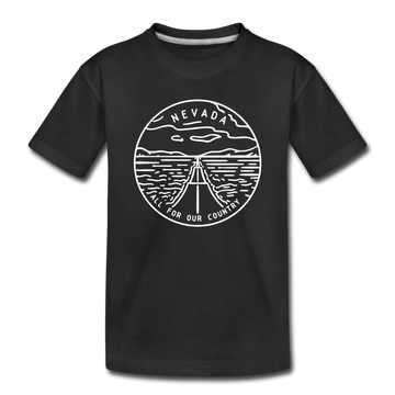 Nevada Toddler T-Shirt - State Design Nevada Toddler Tee - black