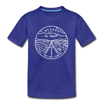 Nevada Toddler T-Shirt - State Design Nevada Toddler Tee - royal blue