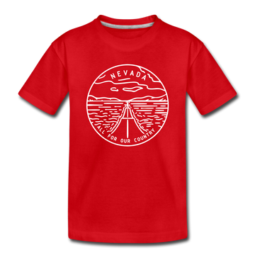 Nevada Toddler T-Shirt - State Design Nevada Toddler Tee - red