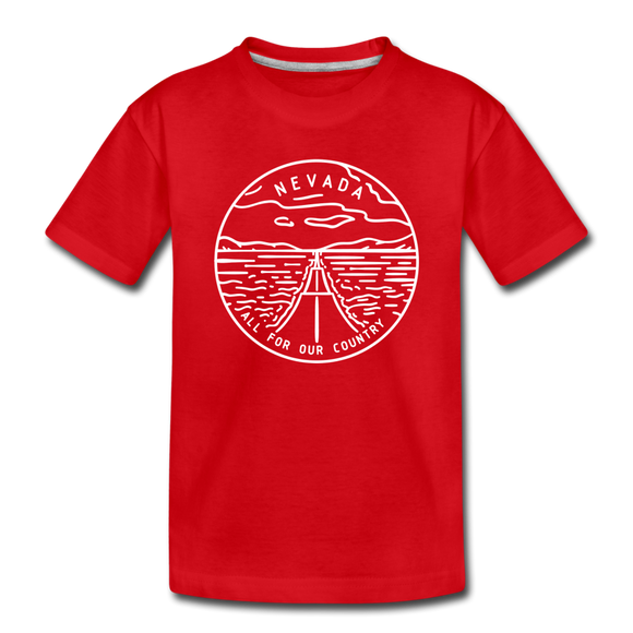 Nevada Toddler T-Shirt - State Design Nevada Toddler Tee - red