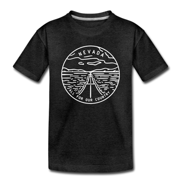 Nevada Toddler T-Shirt - State Design Nevada Toddler Tee - charcoal gray