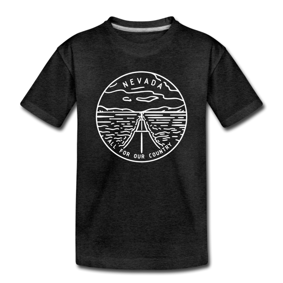 Nevada Toddler T-Shirt - State Design Nevada Toddler Tee - charcoal gray