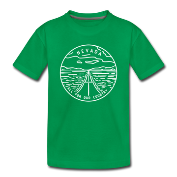 Nevada Toddler T-Shirt - State Design Nevada Toddler Tee - kelly green