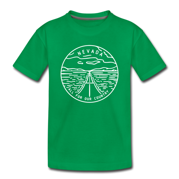 Nevada Toddler T-Shirt - State Design Nevada Toddler Tee - kelly green