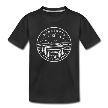 Minnesota Toddler T-Shirt - State Design Minnesota Toddler Tee - black