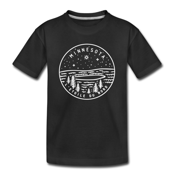 Minnesota Toddler T-Shirt - State Design Minnesota Toddler Tee - black