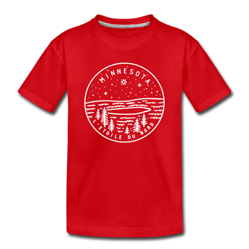 Minnesota Toddler T-Shirt - State Design Minnesota Toddler Tee - red