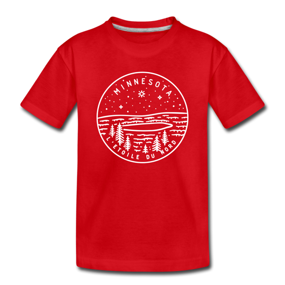 Minnesota Toddler T-Shirt - State Design Minnesota Toddler Tee - red