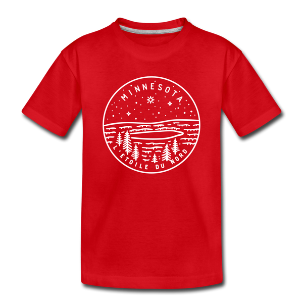 Minnesota Toddler T-Shirt - State Design Minnesota Toddler Tee - red