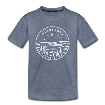 Minnesota Toddler T-Shirt - State Design Minnesota Toddler Tee - heather blue