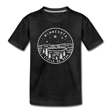 Minnesota Toddler T-Shirt - State Design Minnesota Toddler Tee - charcoal gray