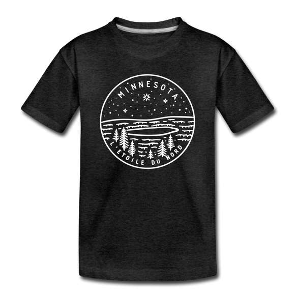 Minnesota Toddler T-Shirt - State Design Minnesota Toddler Tee - charcoal gray
