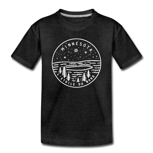 Minnesota Toddler T-Shirt - State Design Minnesota Toddler Tee - charcoal gray