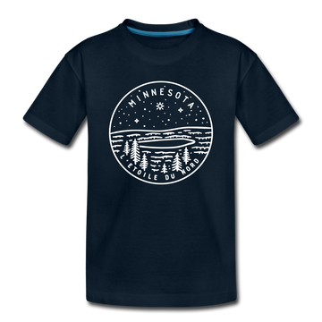 Minnesota Toddler T-Shirt - State Design Minnesota Toddler Tee - deep navy