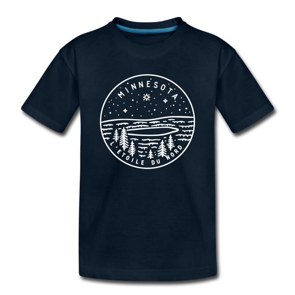Minnesota Toddler T-Shirt - State Design Minnesota Toddler Tee - deep navy