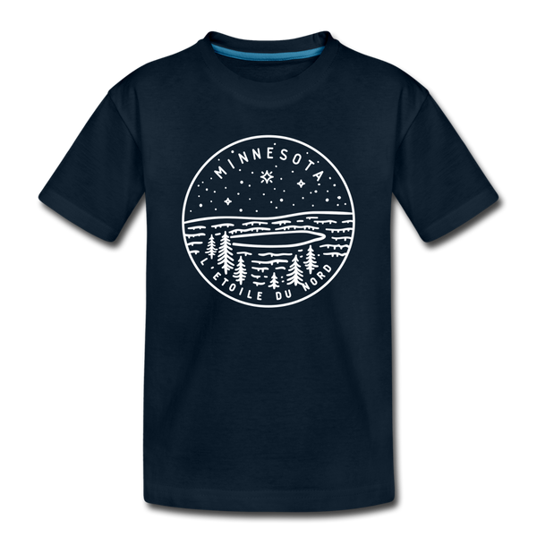 Minnesota Toddler T-Shirt - State Design Minnesota Toddler Tee - deep navy